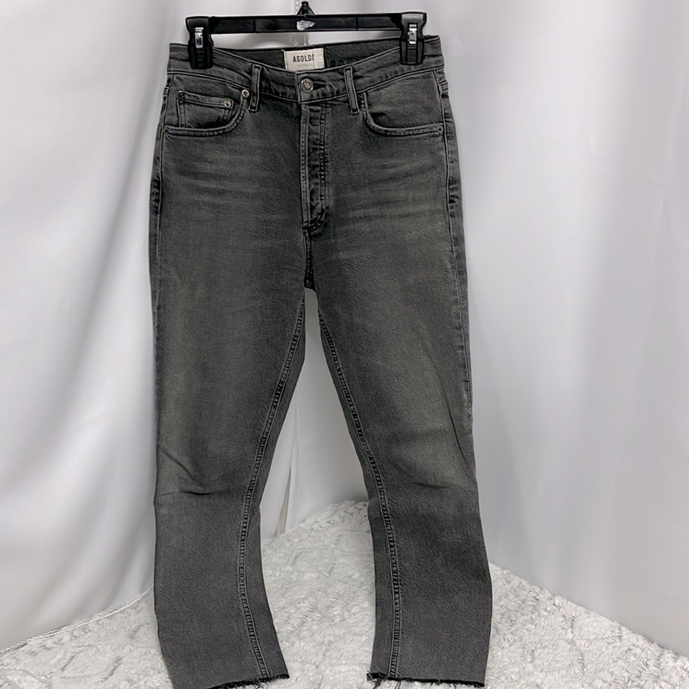 Agolde High Rise Ankle Grey Denim Jean size 26